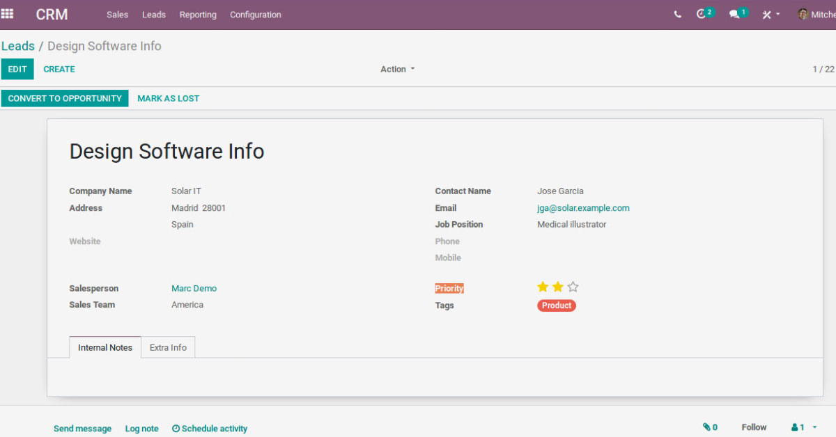 Odoo CRM Integration