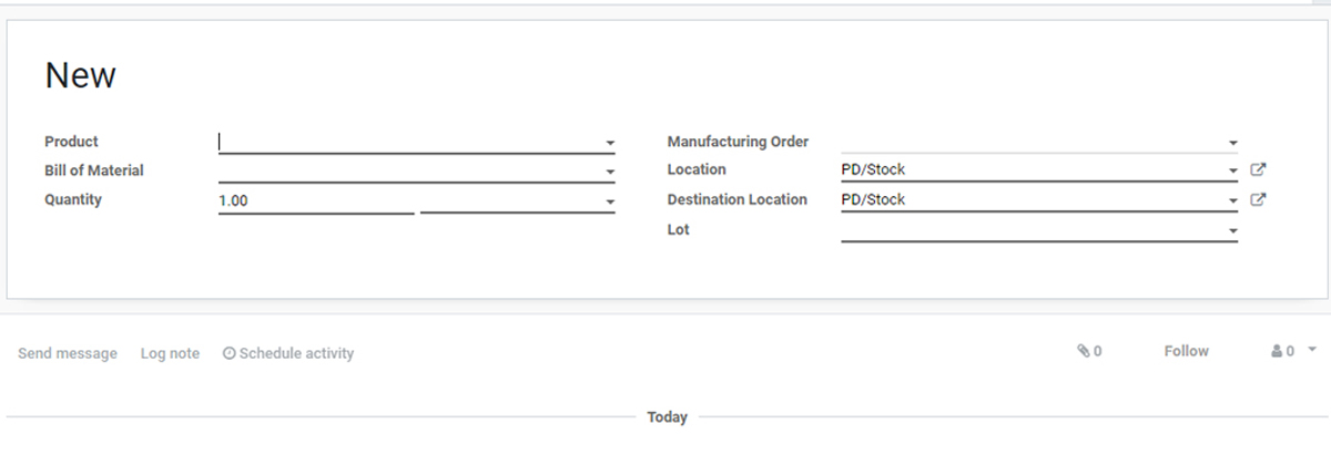 Odoo manufacturing Module Implementation