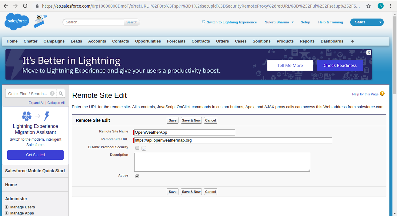 Executing Salesforce API Call To External Sources